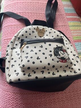 Disney Minnie Mouse Cream & Black Polka Dot Mini Backpack